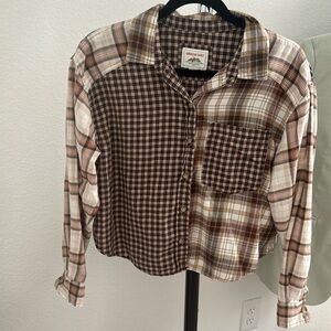 American eagle cropped flannel shirt vintage